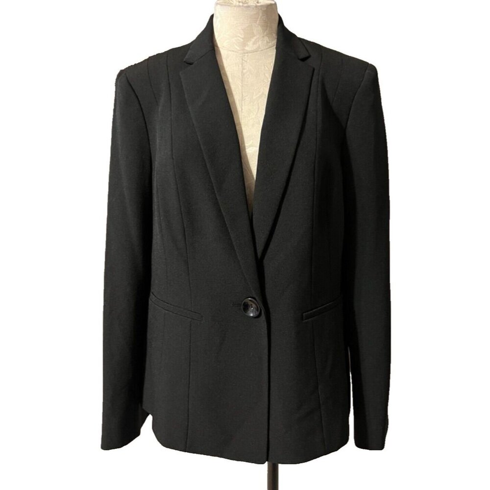 Kasper Separates Suit Jacket Blazer 18 Black Classic Single Button NEW